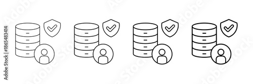 Identity Vault Icons Vector Set In Different Stroke Line Style