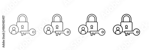 User Access Icons Vector Set In Different Stroke Line Style