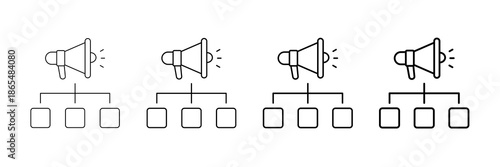 Multi Channel Icons Vector Set In Different Stroke Line Style