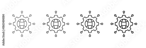 Omnichannel Hub Icons Vector Set In Different Stroke Line Style