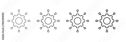 Cross Channel Icons Vector Set In Different Stroke Line Style