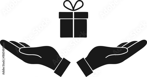 Giving Gift Hands Vector Illustration
