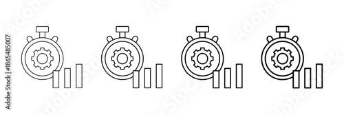 Efficiency Icons Vector Set In Different Stroke Line Style