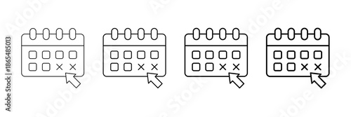 Day Off Icons Vector Set In Different Stroke Line Style