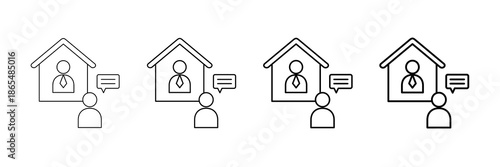 Counseling Icons Vector Set In Different Stroke Line Style