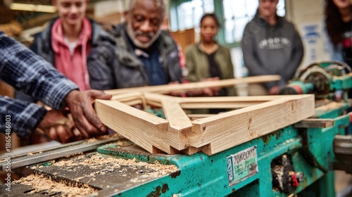 Woodworking class in progress.