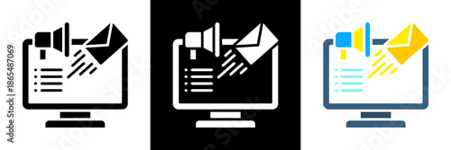 Email Marketing Icon Set Glyph vector Illustration 
