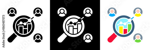 Market Research Icon Set Glyph vector Illustration 