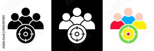 Target Audience Icon Set Glyph vector Illustration 