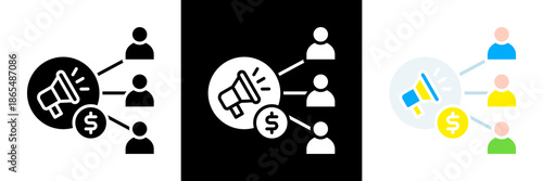 Affiliate Marketing Icon Set Glyph vector Illustration 