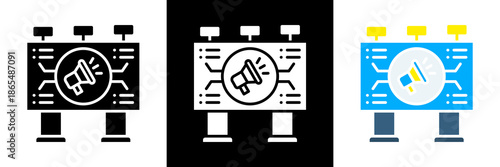 Advertising Campaign Icon Set Glyph vector Illustration 