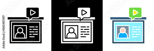 Webinar Icon Set Glyph vector Illustration 