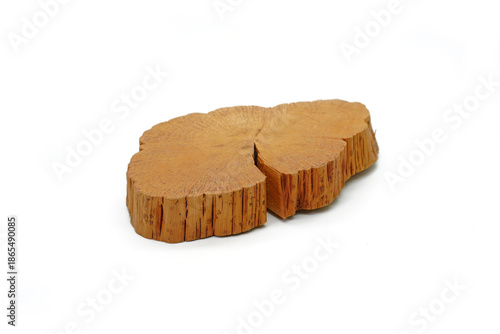 Handcrafted Wood Tea Coaster isolate on white background.