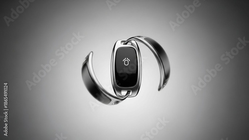 Sleek smartwatch with black screen and silver band on gradient background