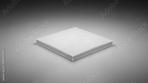 White square object with subtle shadow effect on gradient background