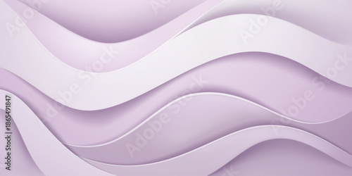 A soothing, abstract illustration featuring wavy, layered purple shapes with subtle shading and smooth curves, creating a calming atmosphere.