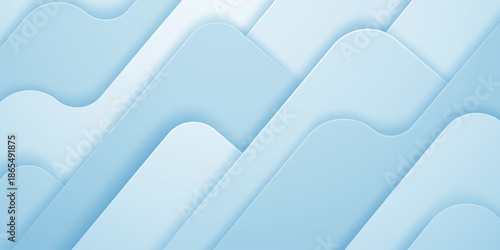 A soothing abstract illustration featuring wavy, layered shapes in various shades of blue, creating a calming and serene atmosphere.