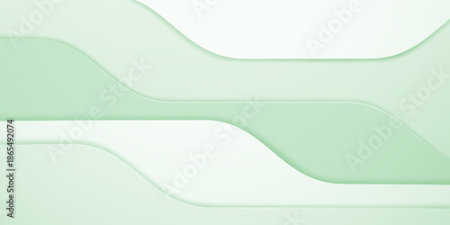 A minimalist illustration featuring soft, flowing waves in various shades of green and white, creating a calming and serene atmosphere.