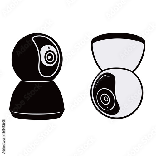 Modern security CCTV camera installed on a wall for 24-hour surveillance, monitoring safety and protection in public areas or private property.