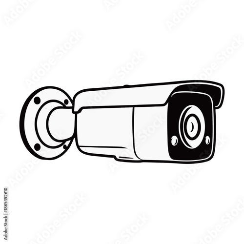 Modern security CCTV camera installed on a wall for 24-hour surveillance, monitoring safety and protection in public areas or private property.