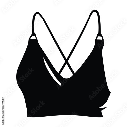 Black sports bra with crossed straps
