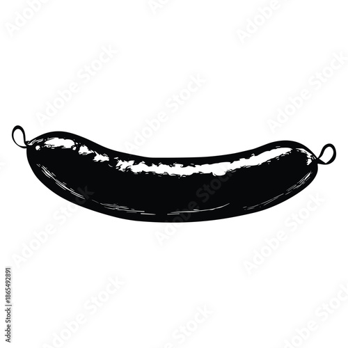 Single sausage food product drawing