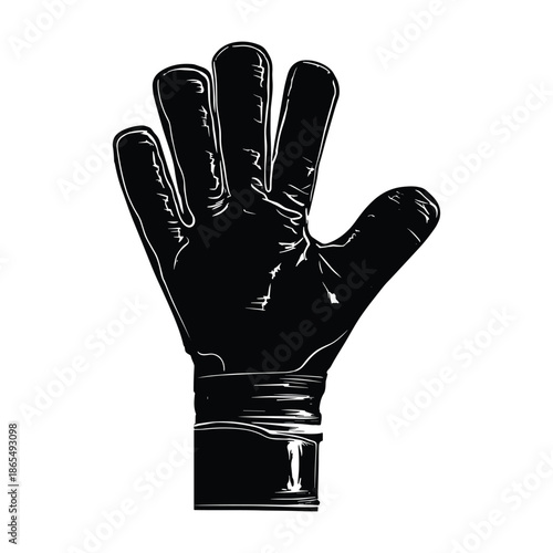 Black protective glove with wrist strap