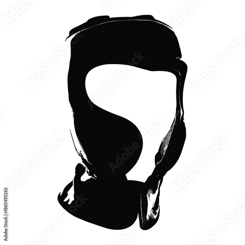 Black silhouette of fighter helmet side view