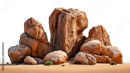 Rocky Terrain: A collection of weathered stones, sculpted by time and nature, forming a rugged landscape.