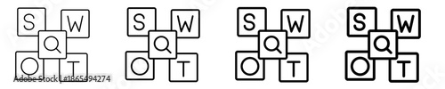 Swot Analysis  Icon Set Different Style Collection
