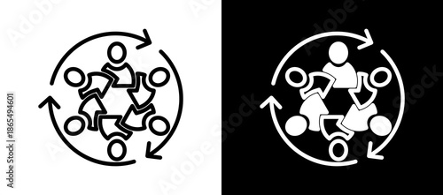 Group Dynamics whiteblack icon