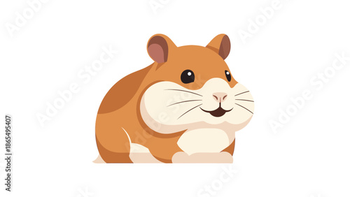 Cute cartoon hamster with big cheeks and friendly expression.