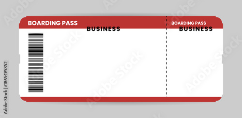 Airplane ticket business class. Boarding pass ticket template. Airline boarding pass template. Vector illustration isolated