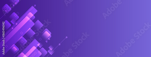 Abstract geometric composition with purple shapes and lines on a gradient backdrop. Perfect for modern design projects and vibrant visuals