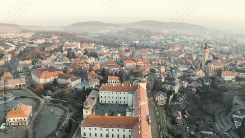 4k Aerial Drone View of Kutna Hora at Sunrise, 4K.  Czech Republic