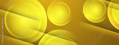 Yellow abstract background with shiny circular shapes. Suitable for websites, social media graphics, or vibrant design projects needing a pop of color