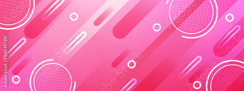 Pink background with circles and rounded rectangles suitable for vibrant design projects, invitations, social media posts, and digital marketing materials