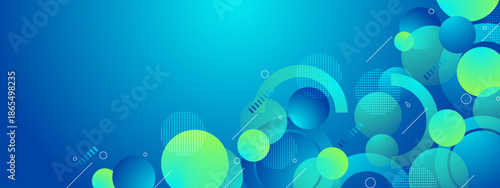 Blue green abstract background with circles and linear patterns perfect for digital design projects, web graphics, and artistic displays