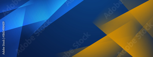 Abstract blue and yellow shapes intersecting in a vibrant background. Ideal for design projects, wallpapers, presentations, and digital art creations