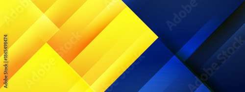 Abstract geometric art with yellow and blue shapes. Perfect for backgrounds, posters, and modern design projects requiring dynamic visuals