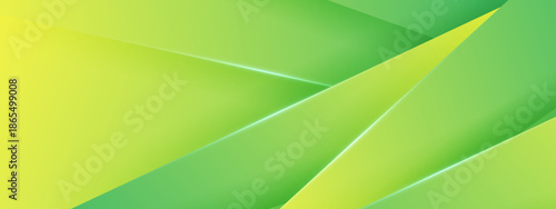 Abstract geometric pattern of shaded green and yellow planes. Ideal for use in contemporary designs, backgrounds, and digital art projects