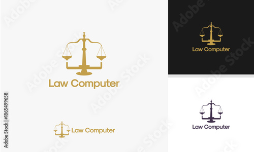 Golden Scales of Justice Logo Representing Law and Technology.