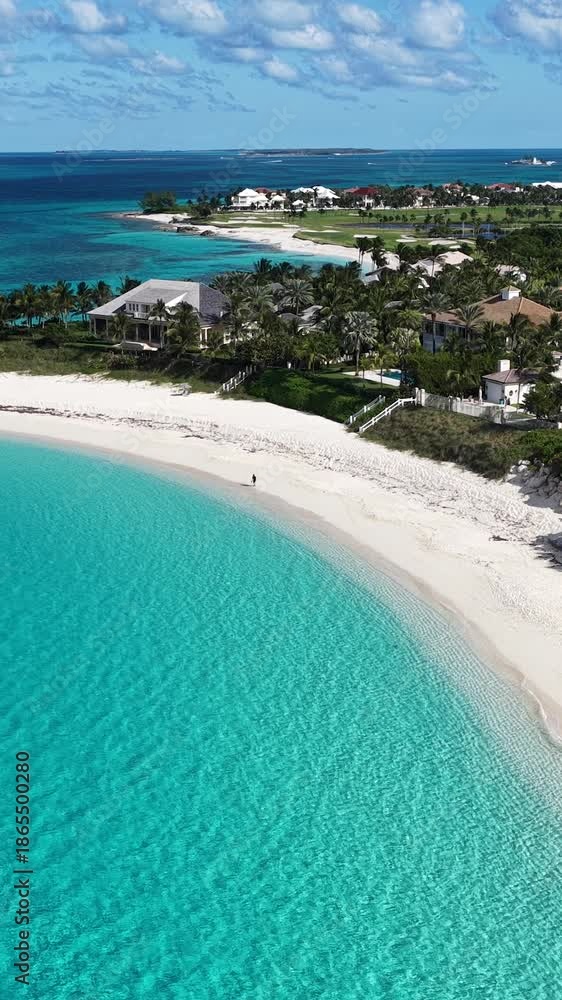 custom made wallpaper toronto digitalCabbage Beach In Paradise Island Nassau Bahamas. Breathtaking Aerial View Of A Lush Tropical Coastline Scenery. Coast Sky Seaside Summertime. Seaside Beach Panning Wide. Paradise Island Nassau.