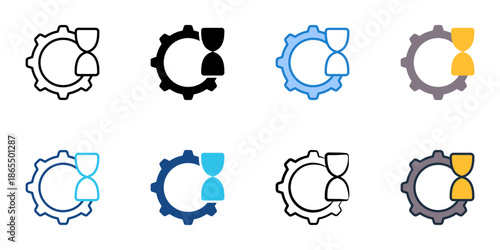 Efficiency icon set multiple style collection. Editable stroke 
