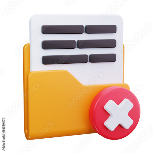 3D Document Folder Error Invalid File Icon