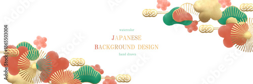 和風, 和柄, 背景, 金箔, ベクター, 松竹梅, 水引, 正月, 水彩, 縁起物, 花火, 花, フレーム, 和, 松, 梅, 結び, お祝い, 年賀状, 扇, 手描き, イラスト