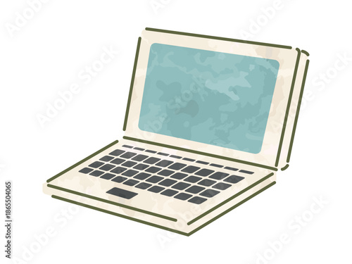 シンプルなノートパソコンのイラスト