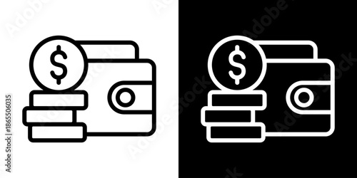 Amoubt Icon Of Line Black And White Style Vector Illustration
