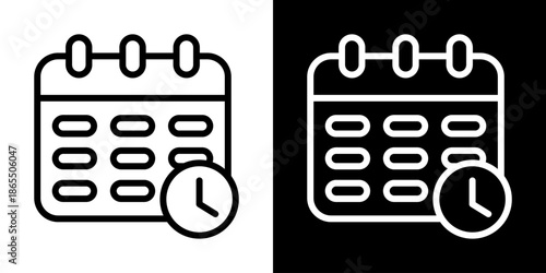 Priod Icon Of Line Black And White Style Vector Illustration
