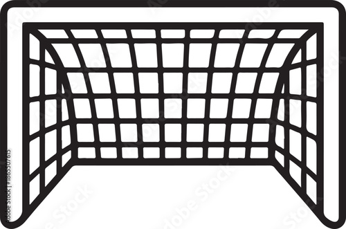 Football Goal Line Art Illustration, Coloring Book Page Line Art Drawing	